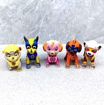 Paw Patrol Mighty Pups Super Paws Leuchtfiguren x 5 alle funktionieren LESEN