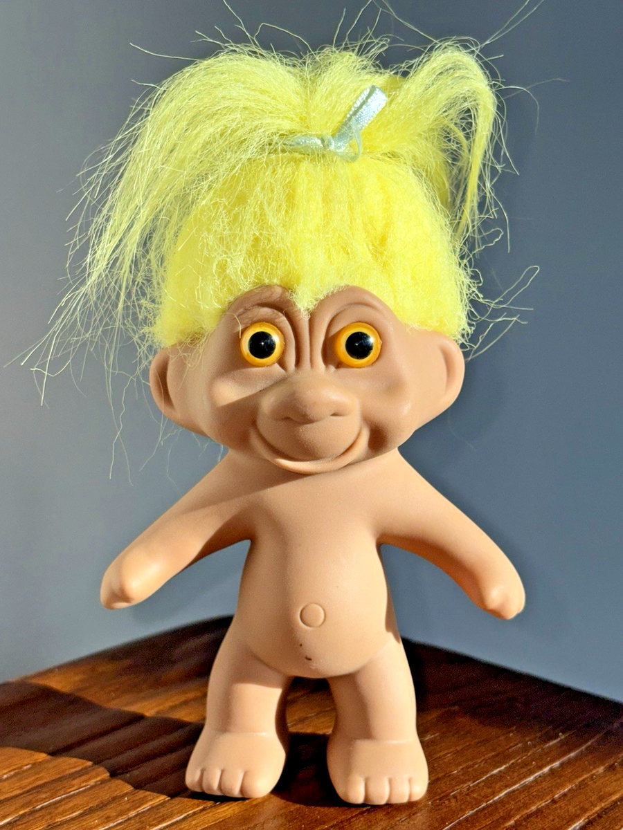 1991 Vintage T.N.T. Troll Norfin Baby Doll with Yellow Hair/Eyes