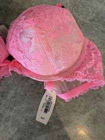 NEW Victoria Secret Dream Angels Bra & Panty Set - PINK Lace - 32C / S