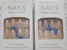 🔥2 Packs Of Press On Nails Do It Yourself   Pink Shimmer Almond Shape (48)🔥