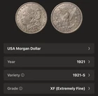 1921 S Morgan Dollar XF EF Extremely Fine 90% Silver $1 US Coin Collectible