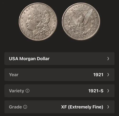 1921 S Morgan Dollar XF EF Extremely Fine 90% Silver $1 US Coin Collectible