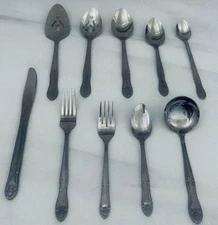 CUSTOMCRAFT Modern Glossy Stainless Flatware 55 Piece Set