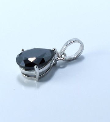3 Ct Black Diamond Pendant Pear Shape Great Shine AAA Certified ! Birthday Gift