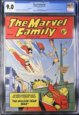 Marvel Family #61 CGC 9.0 UK Edition Golden Age Circa 1950 White Pages