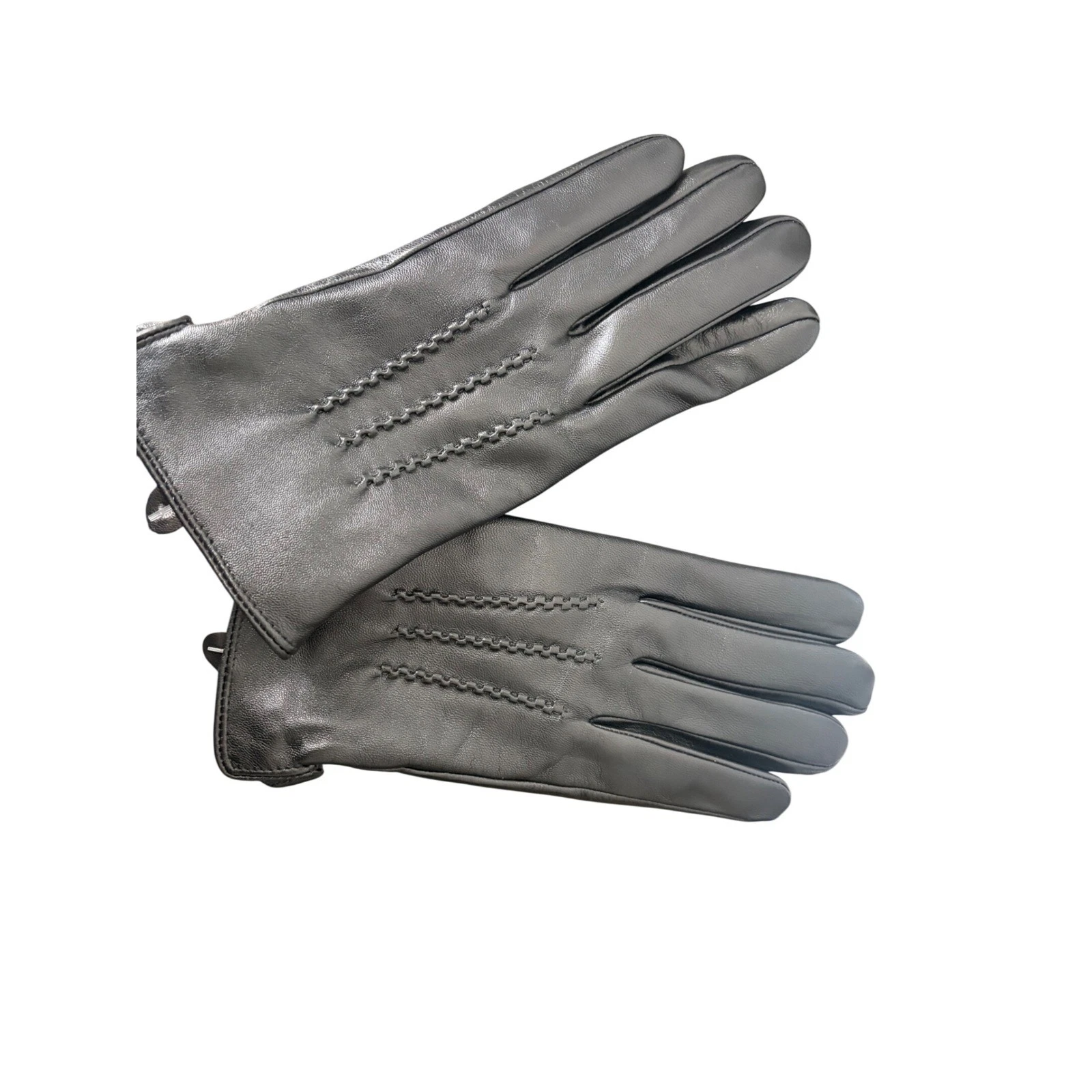 Womens Black Leather Gloves Three Point Stitching Elastic Wrist Size Medium
Opens in a new window or