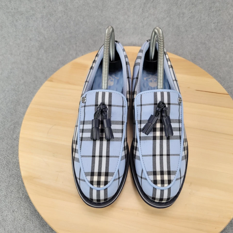 Zapatos de golf para mujer G/FORE Tassel Cruiser Gallivanter azul claro azul marino a rayas a cuadros Foto 4 de 4