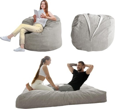 Wandelbarer Sitzsack Schlafsofa King Size Cord Stuhl für Erwachsene Gäste