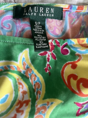 Lauren Ralph Lauren Small Petite Sleeveless Colorful Paisley Stretch Dress - Picture 6 of 6