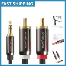 6FT 3.5mm to RCA Audio Cable - 24K Gold Plated Male to Male for Superior Sound