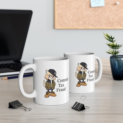 Commit Tax Fraud Neco Arc Mug, Funny Anime Meme, Ironic Mug, Cat Lover Gift