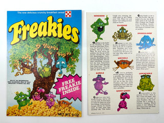 Original 1970s RALSTON FREAKIES Cereal Box Front/Back Panel !! RARE!!! L@@K!!