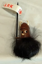 2X Vintage Plastic Replicas DENMARK FOLK ART VIKING FIGURINE Helmet Horns Beard