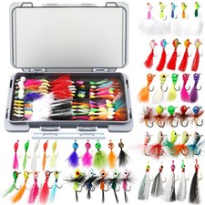 Ice Fishing Jigs Kit 100pcs Lures Bait Icefishing Set Crappie Jig Hooks Gear Acc