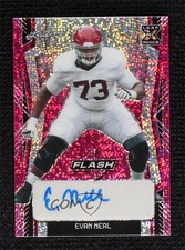 2022 Leaf Flash Pink Metalized Sparkles 14/15 Evan Neal #BA-EN1 Auto 1m1a