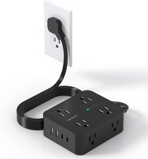 Power Strip Surge Protector, 5Ft Ultra Thin Flat Extension Cord with Multiple O