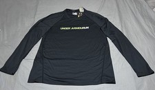 Under Armour Black Loose Fit HeatGear Long Sleeve Shirt Sz XL 