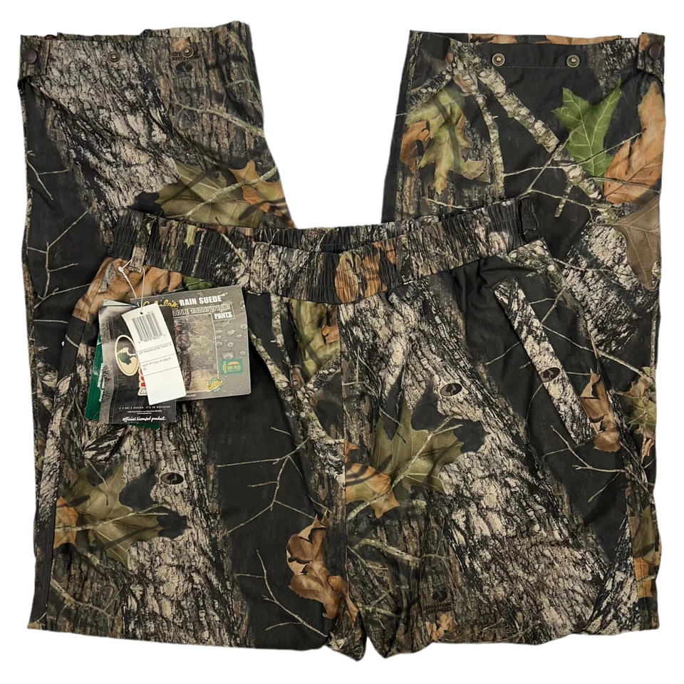 NWT Cabela's Men's Rain Suede Packable Rainwear Hunting Pants Mossy Oak XL - Image 2 of 4