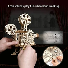 ROKR Vitascope 3D Wooden Puzzles Mechanical Building Kits Movie Projector Gifts