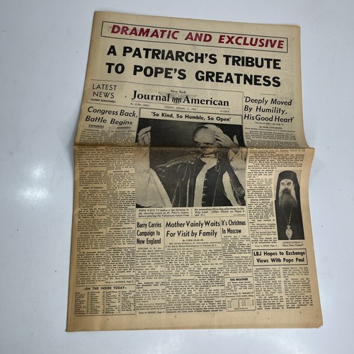 Newspaper Pope Paul VI Holy Land News Paper Lot January 1964 Various Sources - Picture 6 of 15