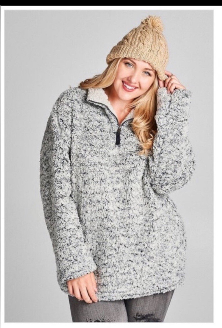 NWT Two-tone Faux Sherpa Pullover, 2XL, FREE SHIPPING