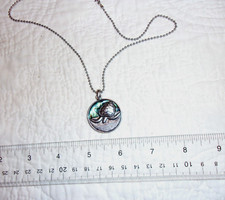 Abalone Accent Sea Turtle Pendant Necklace- N3