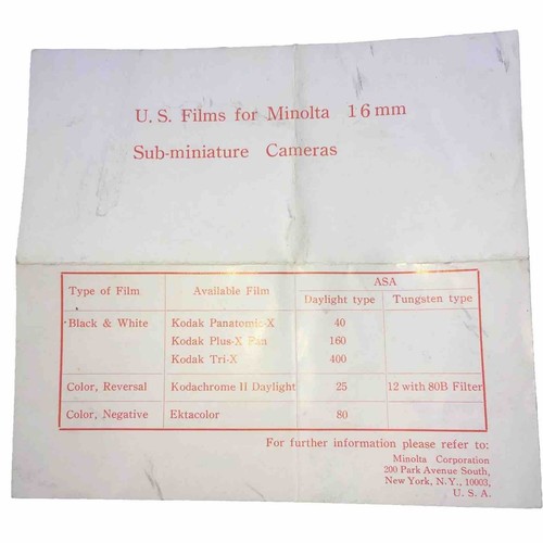 Minolta-16 EE II 16mm Filmkamera, Subminiatur Spy Cam, funktioniert in gutem Zustand - Bild 11 von 11