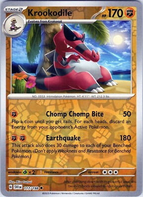 Pokémon - Krookodile 117/198 - Scarlet & Violet - Reverse Holo
