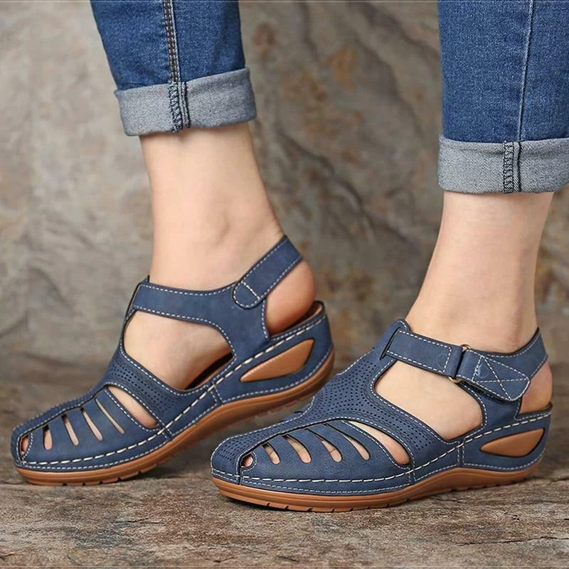 Sandalias De Cuero Moda Para Mujer Zapatos Planas Casual Playa Verano | eBay