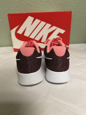 Nike Women's Tanjun Black White Pink Gaze Running Shoes