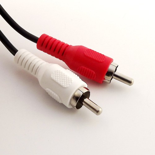 1x RCA Audio Piggyback Stereo Connector Cable 2 Male to Male + Female Piggy Back - Picture 4 of 5