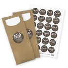 24x Bestecktaschen Set Braun Mit Servietten & Aufklebern - Für Partys & Feiern