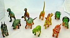 Vintage Collectible 1999+ Dinosaur Lot of 11 T-Rex Triceratops More Approx 4" 