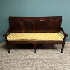 Period Georgian Oak Antique Settle / Bench
