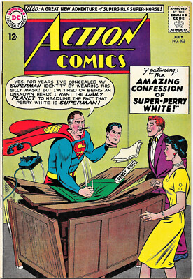 Action Comics #302, DC 1963 Plastino, Mooney, Super-Horse, Super-Perry Fine-VF 