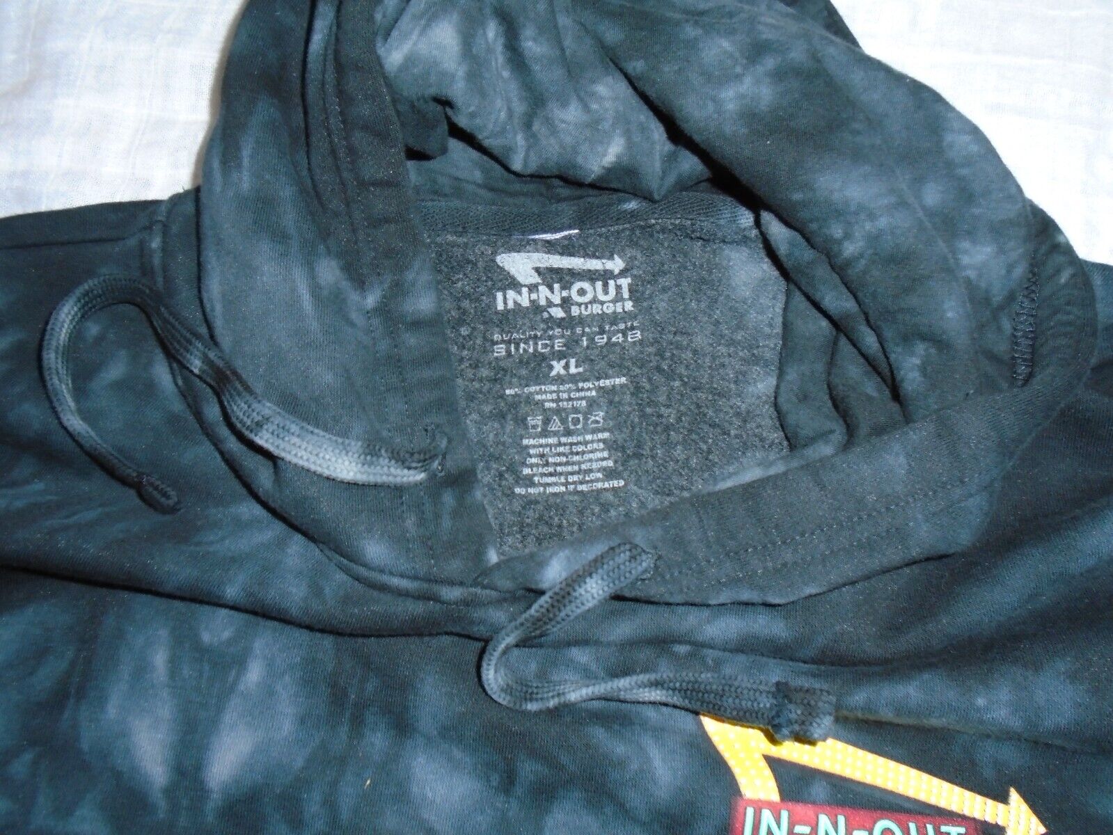 Sweatshirt Size In Burger Hoodie Tie Pullover Dye Out | N XL eBay Black