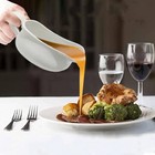 Qlans 17oz Gravy Boat with Saucer Stand, Set of 1, Ceramic Sauce Boat with Tray — photo 3