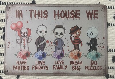 Halloween Metal Spooky Horror Movie IN THIS HOUSE 6 x 8 