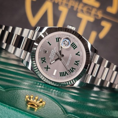 NEW 2024 ROLEX DATEJUST OYSTER PERPETUAL 126334 WIMBLEDON 18K GOLD 41MM B&P