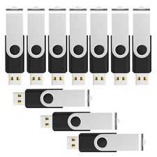 10 Pack 128MB Swivel USB Flash Drives Memory Stick U Disk Thumb Pen Drive Black