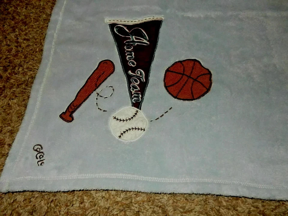 Bate de béisbol deportivo 6D COCALO equipo local pelota azul felpa polar cuna bebé manta Foto 4 de 4