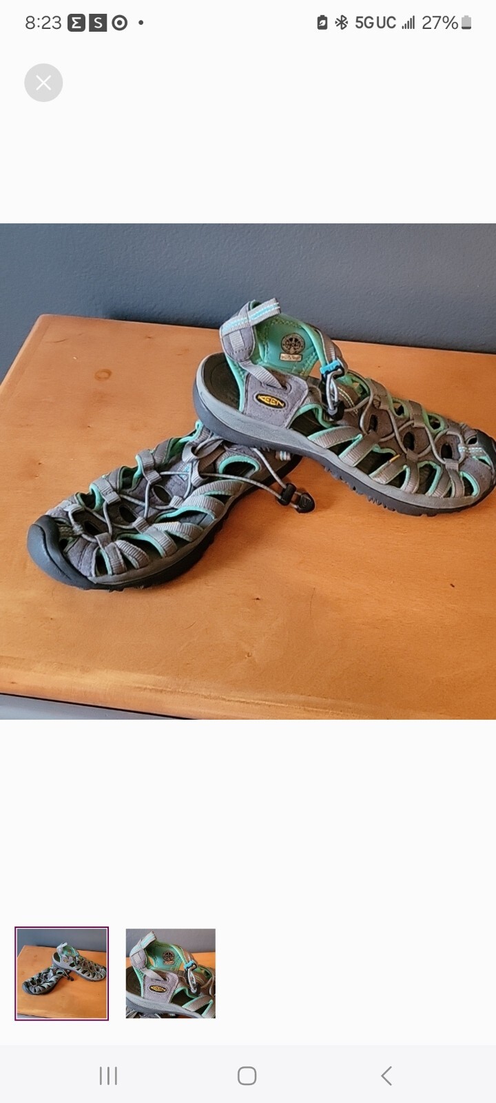 Keen Sandali Donna 9 Sussurri Escursionismo Passeggio Acqua Scarpe Blu Punta Chiusa