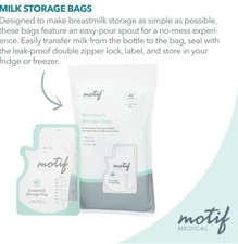 Motif Medical Breast Milk Storage Bags 8oz Single Use Bags 100 count BPA-Free