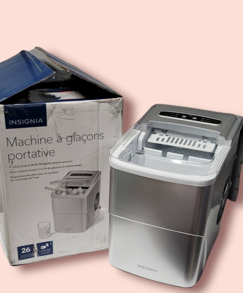 Insignia 26 Lb. Portable Icemaker with Auto ShutOff SILVER eBay