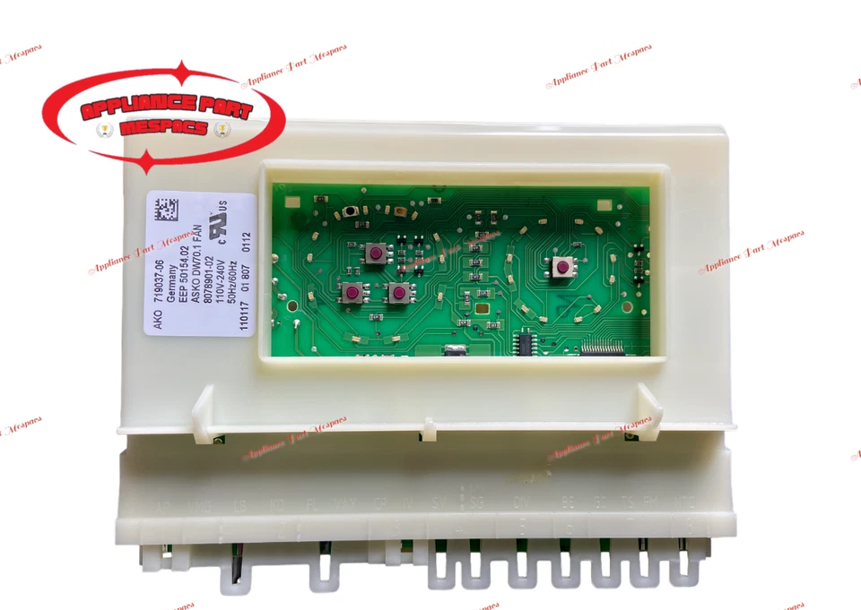 Asko Dishwasher Parts, Control Board Unit, Main Panel, Original Part 8801362