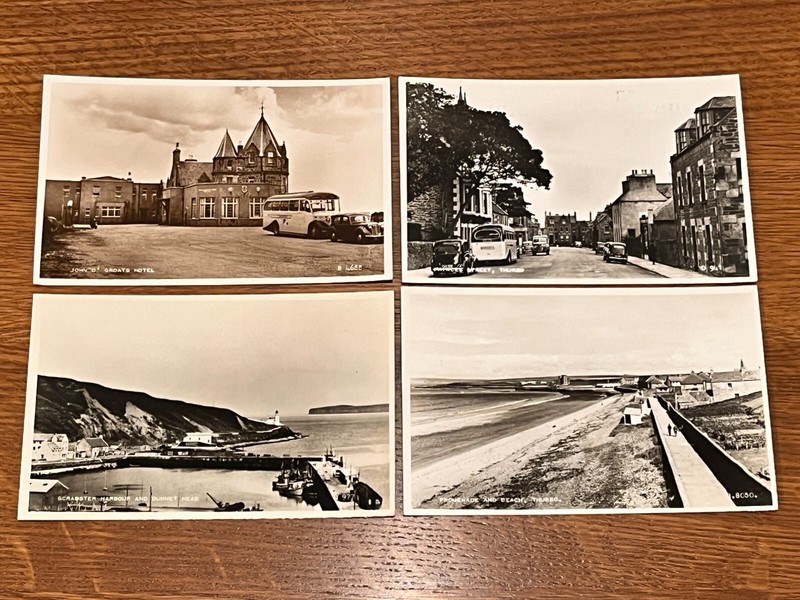 Four (4) Antique RPPC Ports In Scotland Real Photograph Postcards