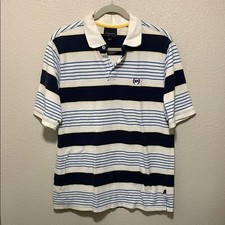 Phat Farm Blue and White Striped Polo Shirt