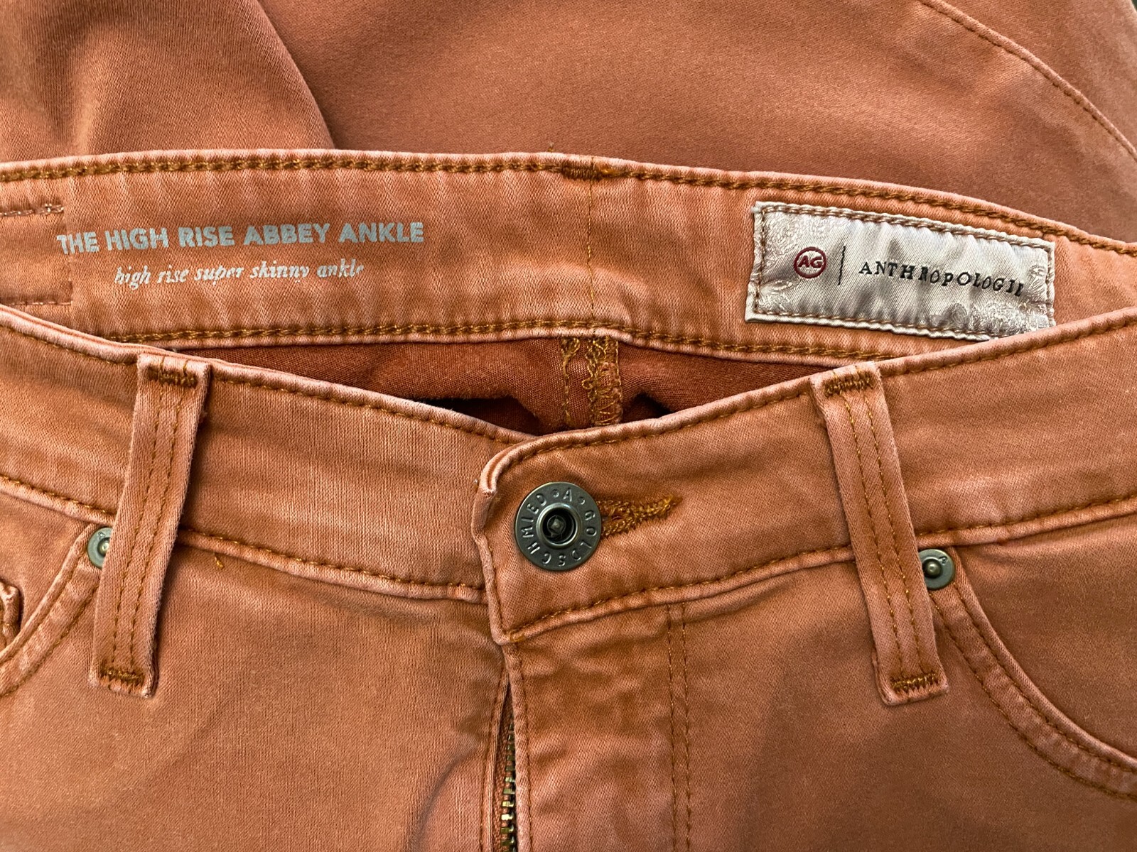AG Adriano Goldschmied AG X Anthropologie Jeans Pants Orange Abbey Ankle 27 thumbnail 3
