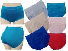 6 Ladies Panties Brief HIG WAIST PLUS QUEEN SIZE Full Cover Seamless Underwear
