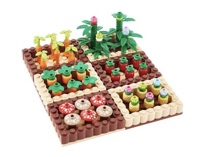General Jim's Bright Colorful Vegetable Garden Plot Building Block Toy Playse...